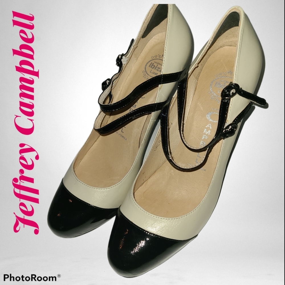 Sz 8 1/2 Jeffrey Campbell Gwen Cap Toe Mary Janes
